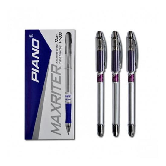 Ручка масляная "Piano" "Maxriter" 0,5мм синяя грип (12шт/уп) Unison (PT-338)