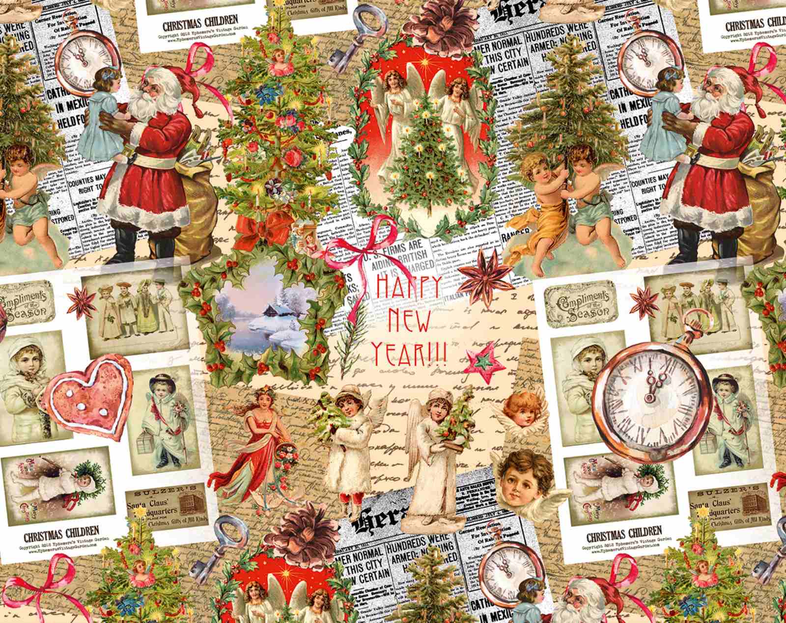 Бумага новогодняя мелованная для упаковки подарков 80г 100х70 -10 листов Разноцветный Unison (PVM10-246NY)