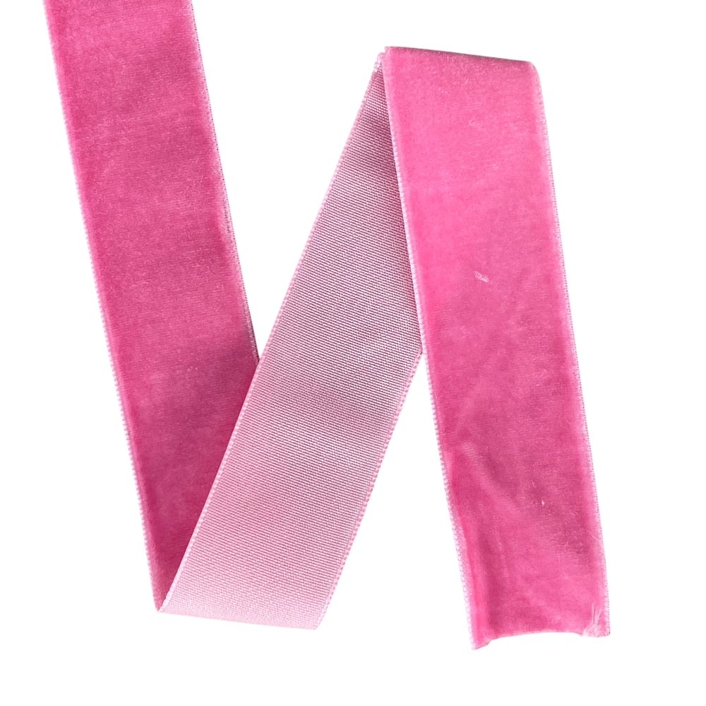 Оксамитова стрічка  2,5 см х 50  ярдів Рожевий Marill (D00825- С  08)