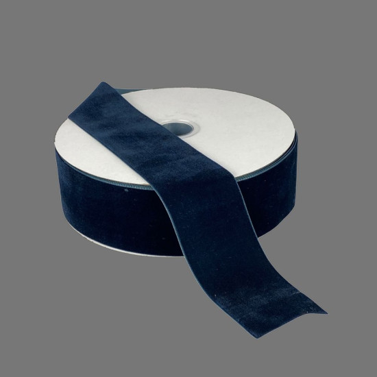 Оксамитова стрічка  5 см (±5мм) х 20 ярдів Синій Marill (D00850- C 78)