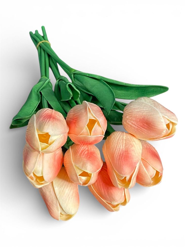 Букет тюльпанів з ефектом живого дотику, 9 бутонів (4 х 4см), рожевий, 34 см Різнокольоровий Marill (C30444-09)