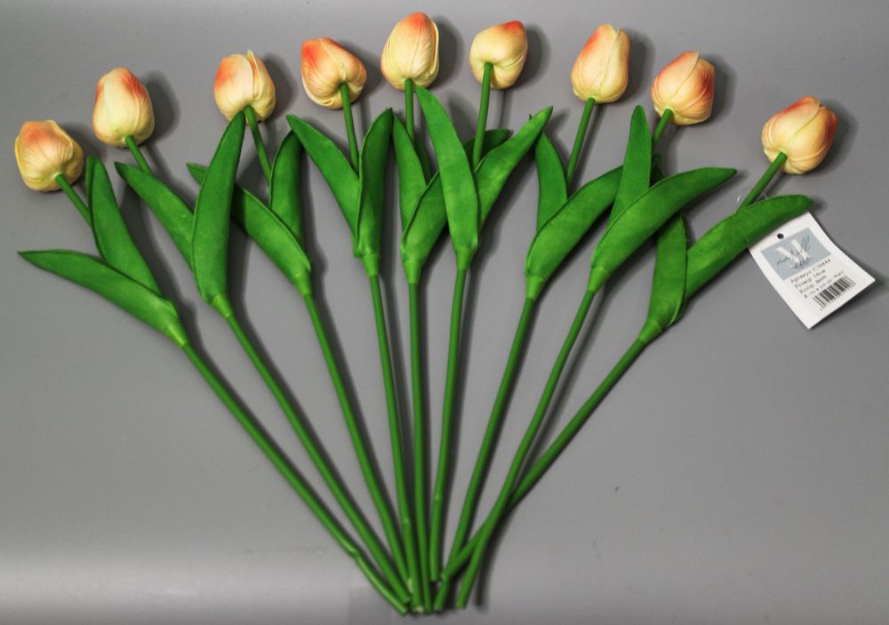 Букет тюльпанів з ефектом живого дотику, 9 бутонів (4 х 4см), рожевий, 34 см Різнокольоровий Marill (C30444-09)