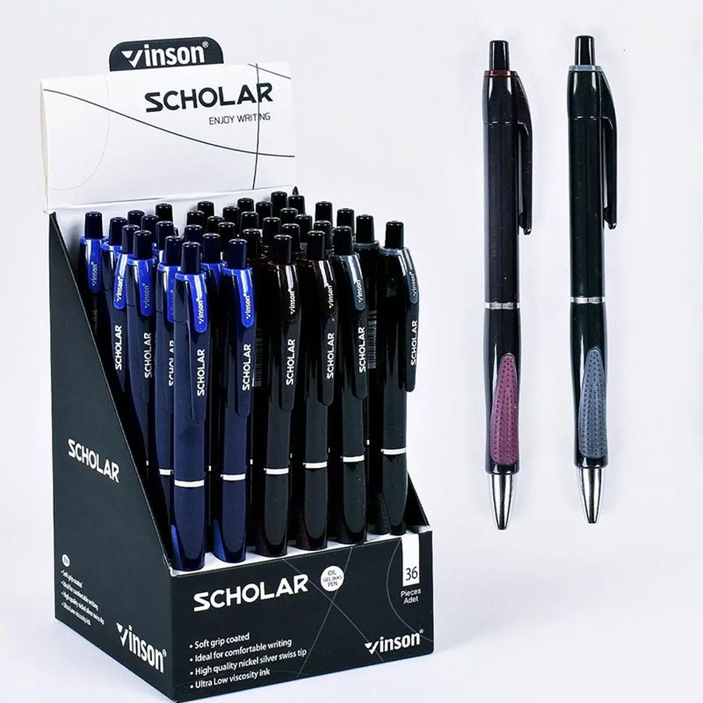 Ручка масляна, автомат синя, 0,7мм,  Vinson Різнокольоровий Vinson (V5)