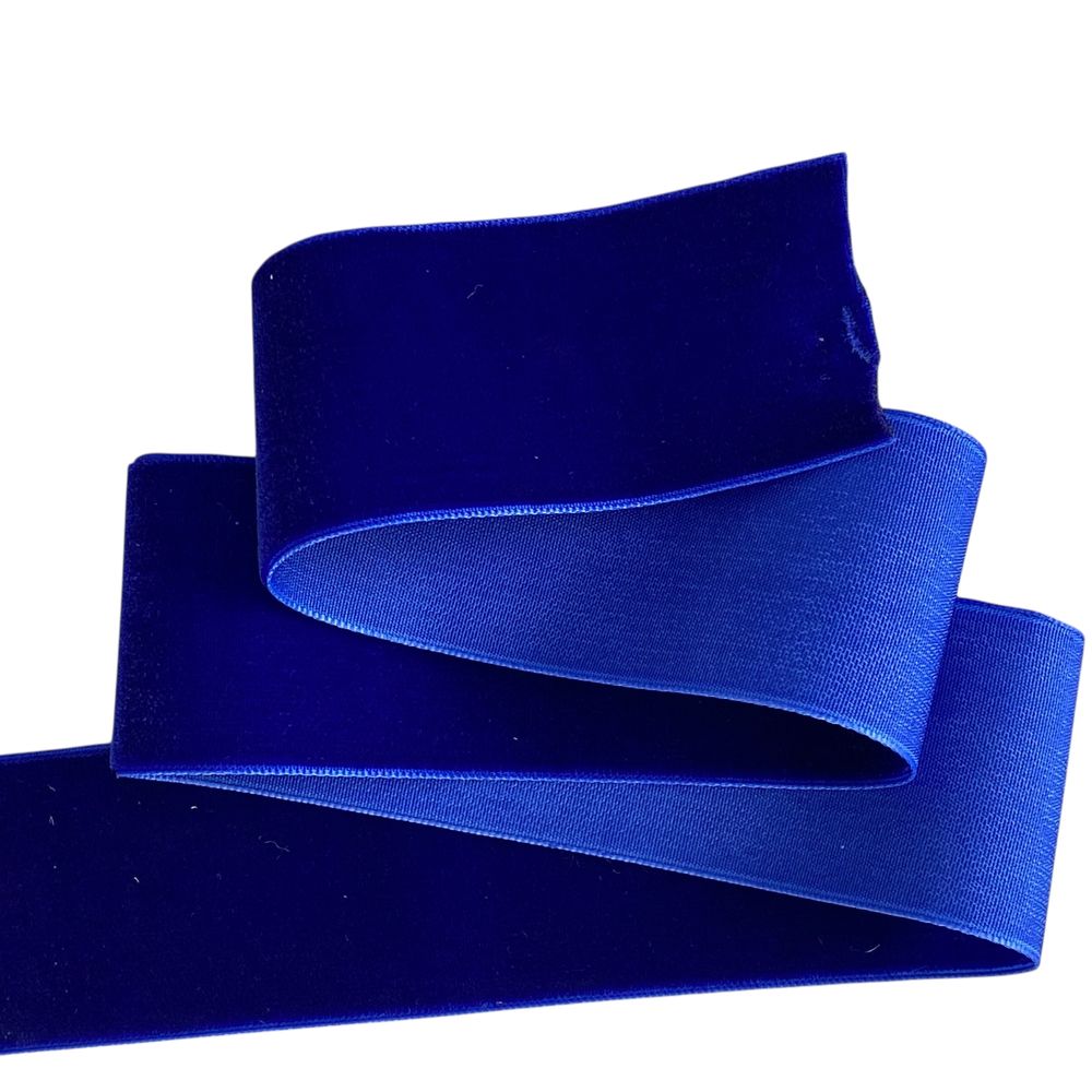 Оксамитова стрічка  4 см (±5мм) х 30 ярдів Синій Marill (D00840-   47)