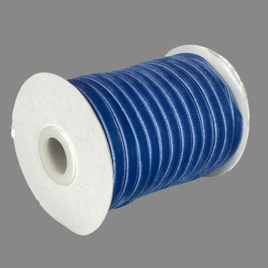 Оксамитова стрічка  0,6 см х 50 ярдів Синій Marill (D00806- C 67)