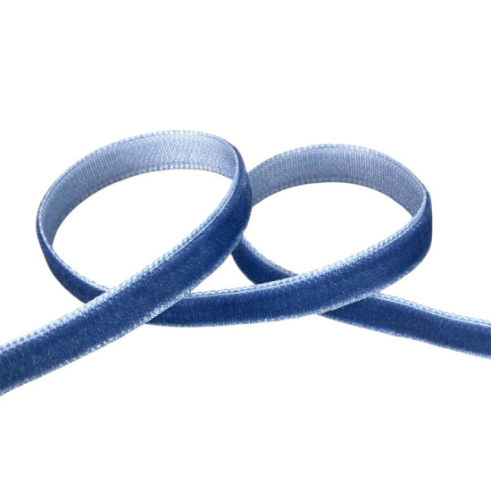 Оксамитова стрічка  0,6 см х 50 ярдів Синій Marill (D00806- C 67)