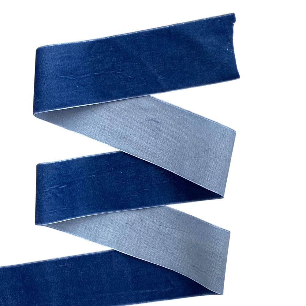 Бархатная лента  4 см (±5мм) х 30 ярдов Синий Marill (D00840- C 67)