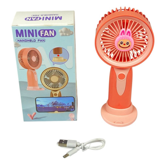 Вентилятор портативний настільний 17,5см,  usb акумулятор, 3 швидкості Помаранчевий Unison (65693 orange)