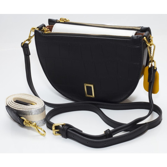 Сумка жіноча чорна 21,5х14,5 екошкіра (L8192 black)