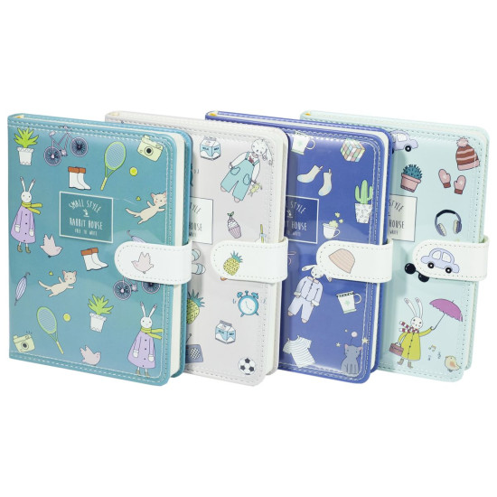 Блокнот LB36K44-3040, 36K,  шкірзам хлястик, 112 аркушів 4 диз (LB36K44-3040)