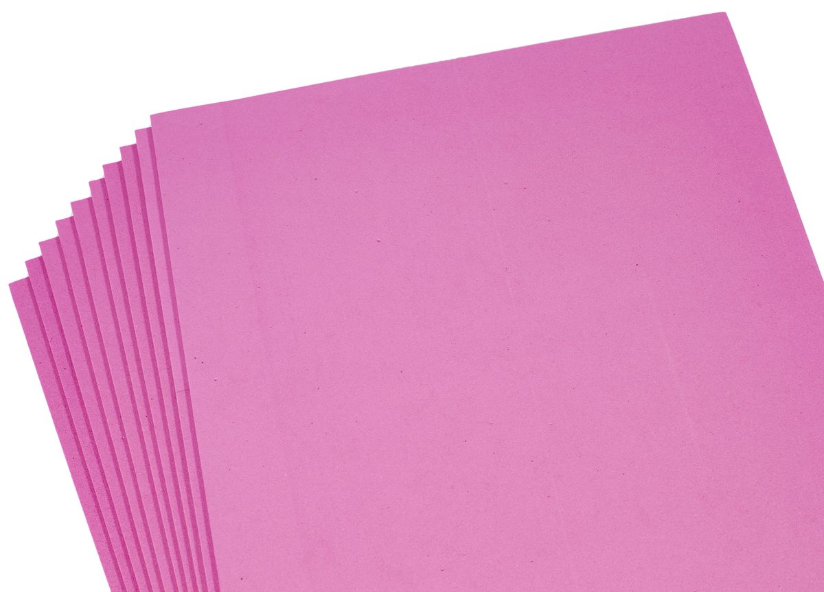 Фоаміран  яскраво-рожевий 20 * 30см, EVA, Флексика, 2 мм. 10 аркушів (10519)