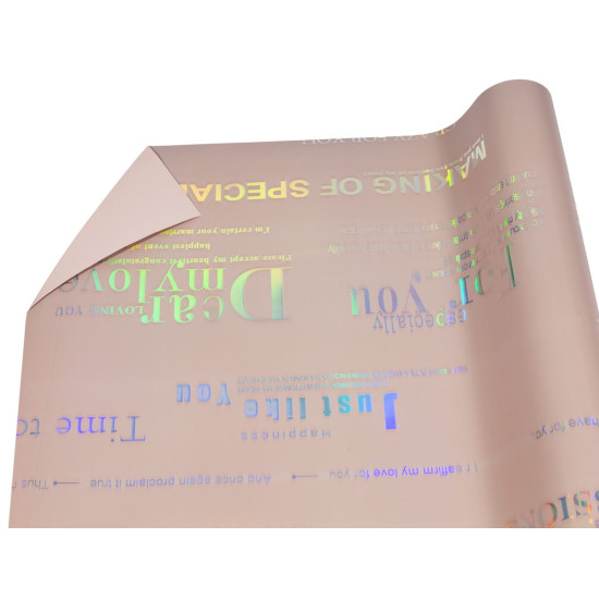 Калька 0,6х5м, двустороння - пудра  з написами (PDMTi-5)