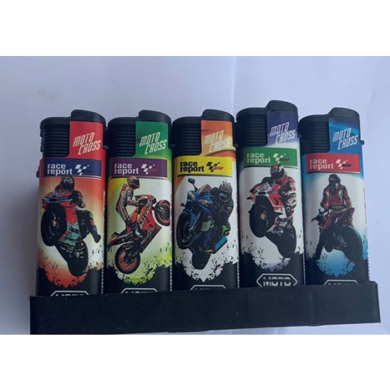 Зажигалка  MOTO CROSS (турбо пламя) Разноцветный Unison (835-2)