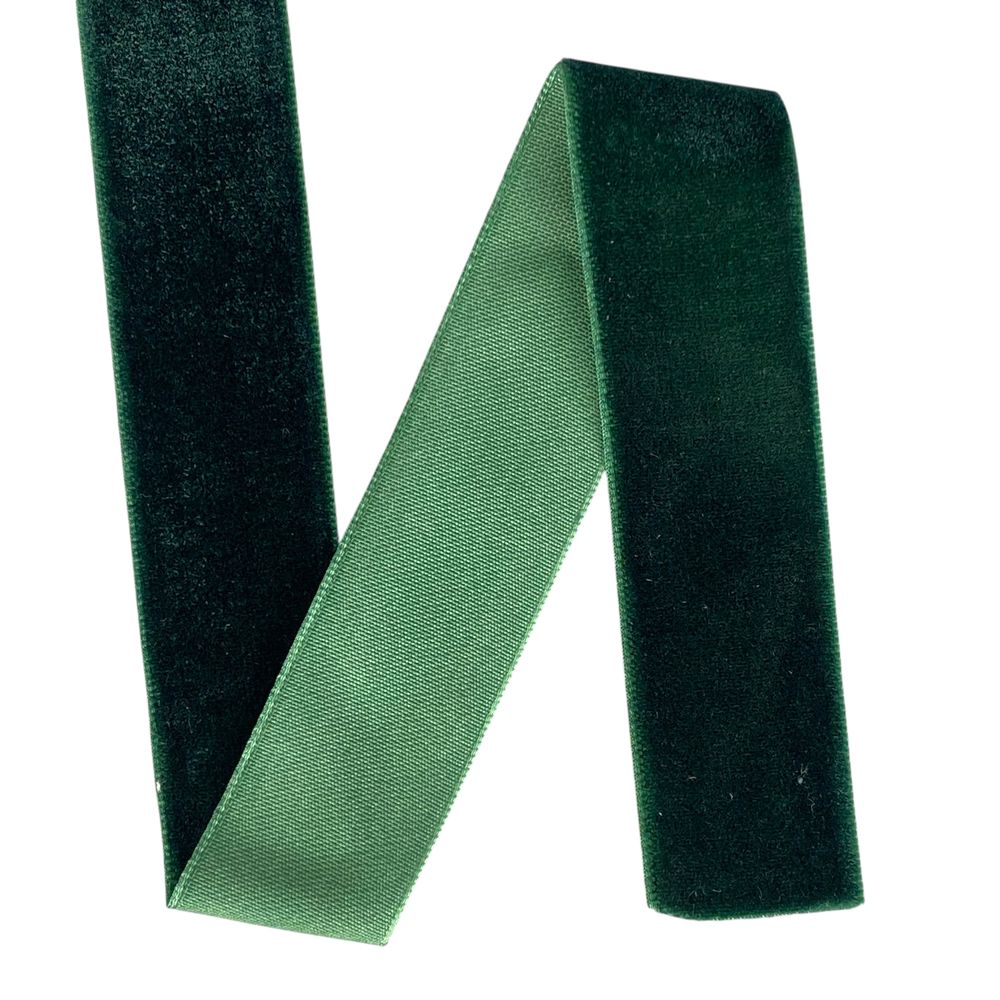 Оксамитова стрічка  2,5 см х 50 ярдів Зелений Marill (D00825- C 59)