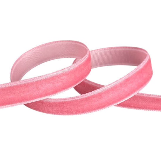 Оксамитова стрічка  1,0 см х 50 ярдів Рожевий Marill (D00910- 07)