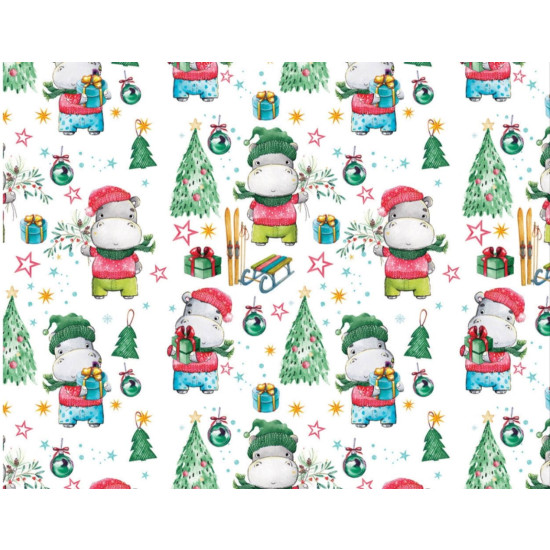 Папір подарунковий  крейдований 80г, новорічний , 100 х 70см  -10 аркушів (PVM10-329NY)