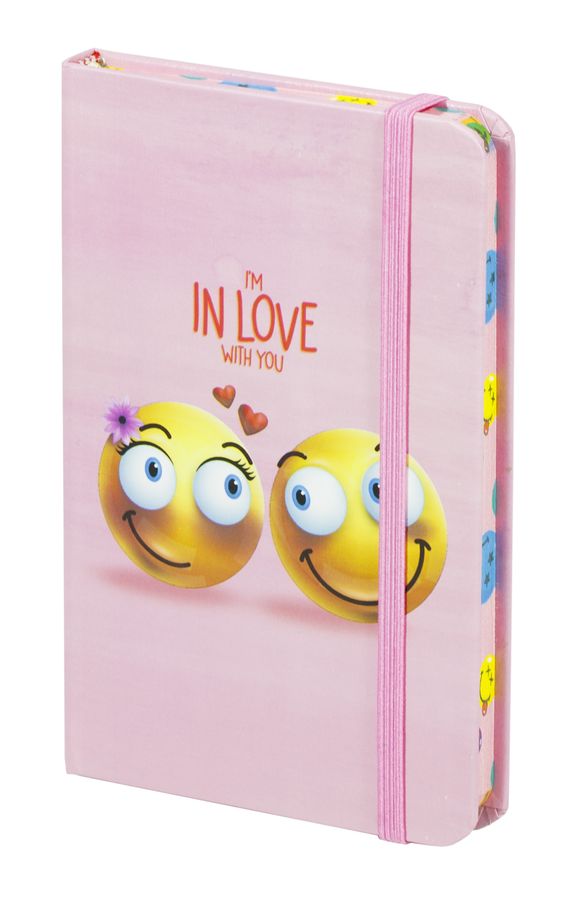 Блокнот NA696080, A6, 70g, гумова стрічка, 96 аркушів,  4 дизайни (NA696080)