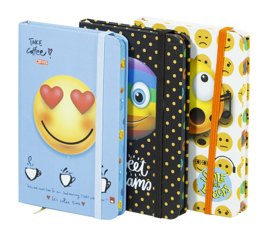 Блокнот NA696080, A6, 70g, гумова стрічка, 96 аркушів,  4 дизайни (NA696080)