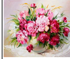 Картина за номерами "Півонії" 40 * 50см, крас.-акрил, кисть-3шт. (3413)