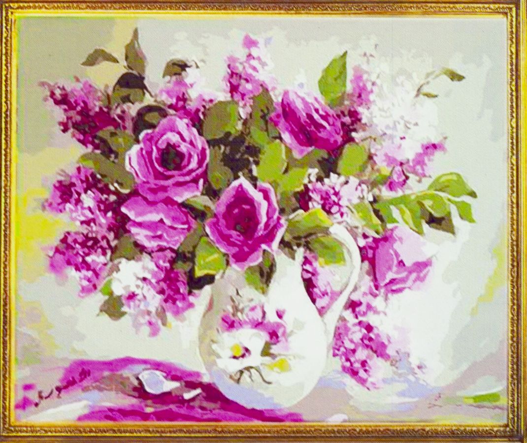 Холст-розмальовка під номерами "Ніжність" 40х50см, з набором форб і пензликами 2шт, з рамкою. (1941)