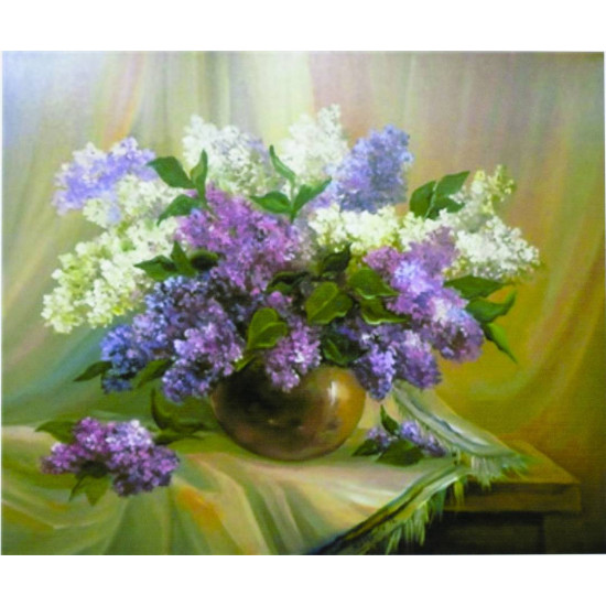 Картина за номерами "Бузок у вазі" 40 * 50см, крас.-акрил, кисть-3шт. (5539)