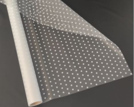 Пленка матовая для цветов 0,6х10м, "ГОРОХ небольшой" белый (PMP1780)