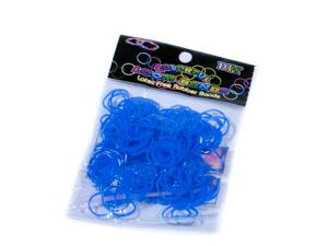 Набір резинок для плетіння браслетів яскраві сині, 200шт./уп (Нт 120.7)