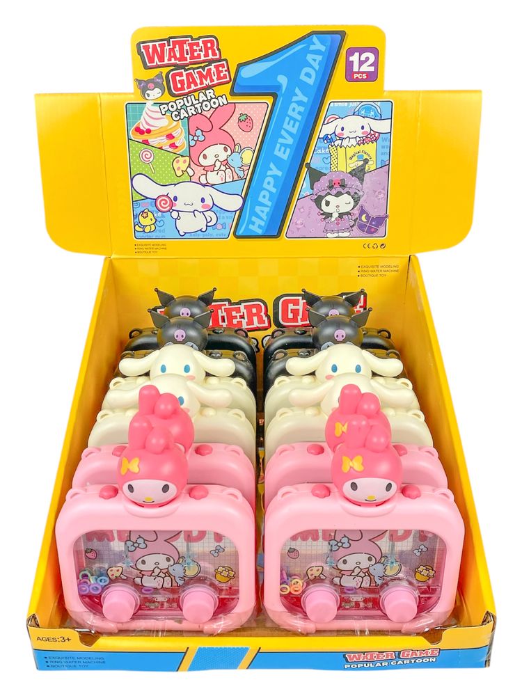 Игра водяная "Поймай колечко-Kuromi и друзья" две кнопки, 3 вида (639-А-3)