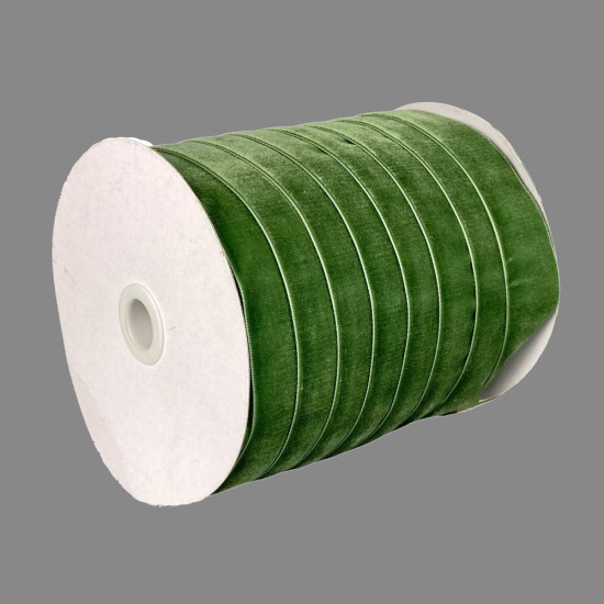 Оксамитова стрічка  2,5 см х  50 ярдів Зелений Marill (D00825- C 41)