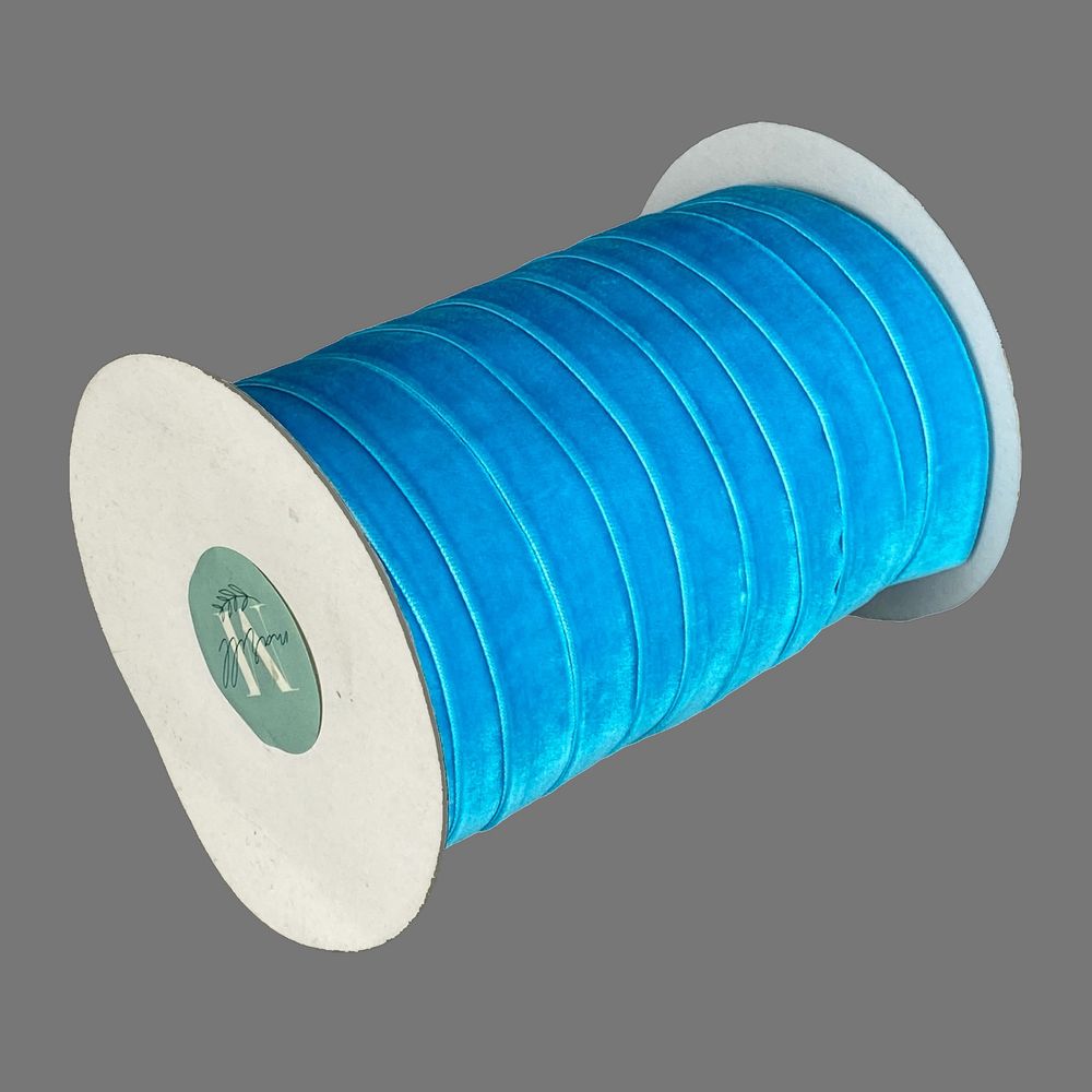 Оксамитова стрічка  1,5 см х 50 ярдів Блакитний Marill (D00815- 32)