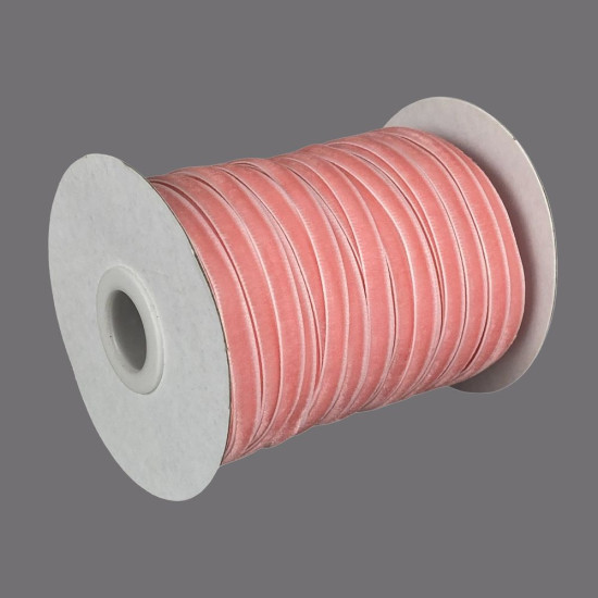 Оксамитова стрічка  0,6 см х 50 ярдів Рожевий Marill (D00806- C 06)