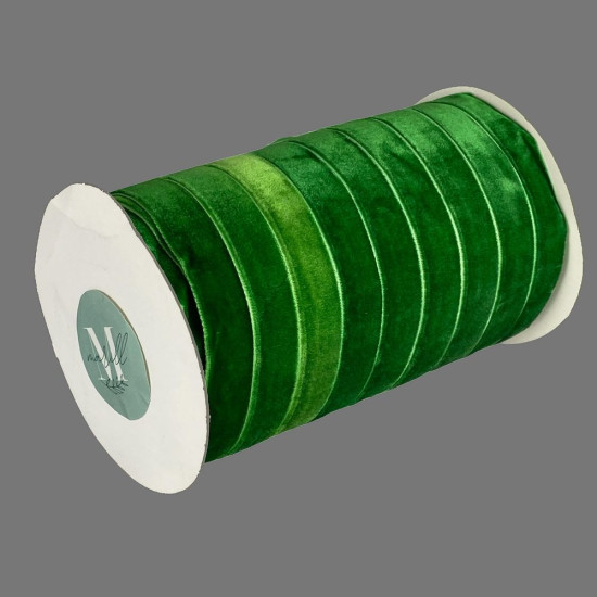 Оксамитова стрічка  1,5 см х 50 ярдів Зелений Marill (D00815- С  27)
