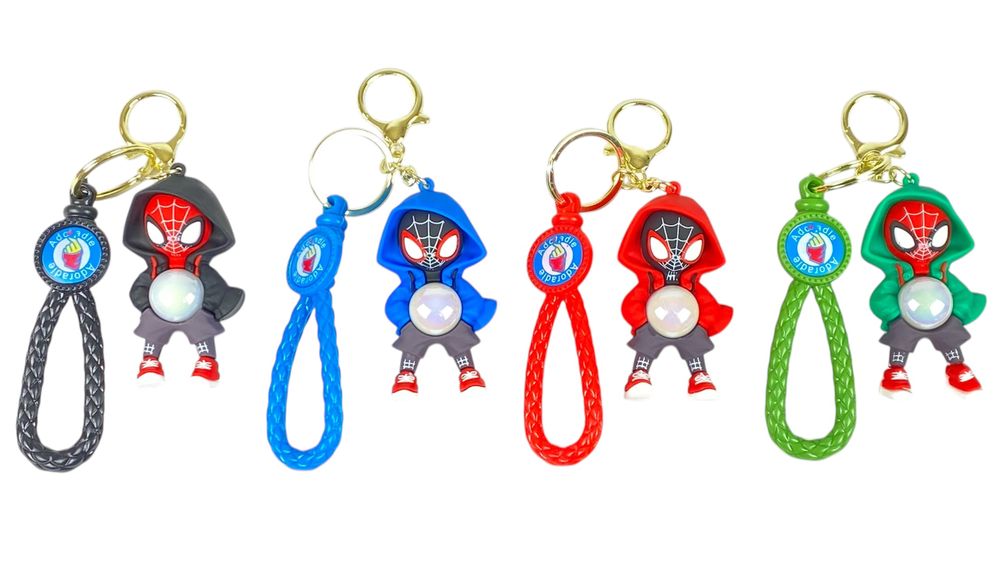 Брелок іграшка для ключів на рюкзак або сумку, що світиться  Людина Павук  -  (мікс) (KT-8)