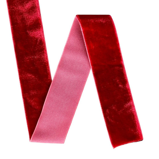Оксамитова стрічка  2,5 см х 50 ярдів Червоний Marill (D00825- С  53)