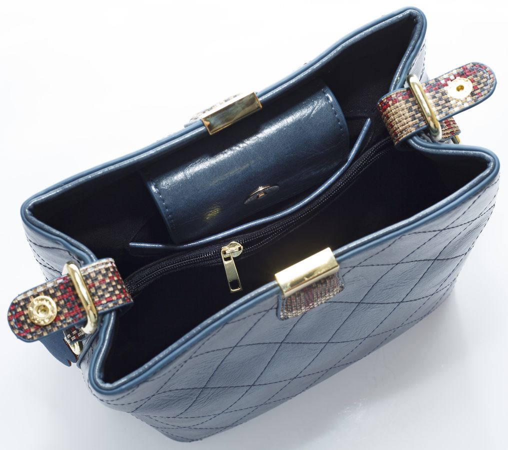 Сумка жіноча синя 21,5х22см  екошкіра (8935  blue)