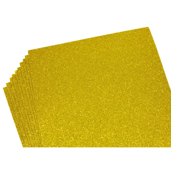 Фоамиран 1,8мм золотой  с глиттером -10листов- самоклейка, 8669 (8669)