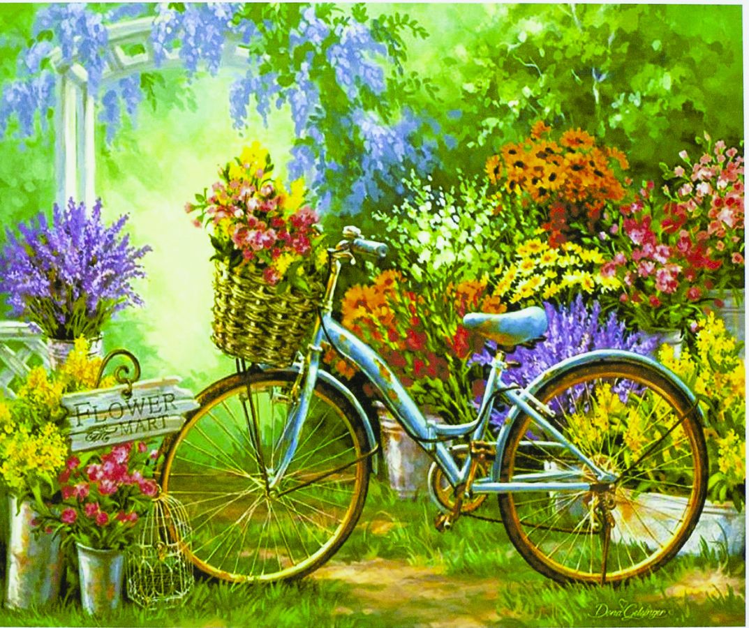 Картина за номерами "Велосипед в квітах" 40 * 50см, крас.-акрил, кисть-3шт. 9403 (9403)
