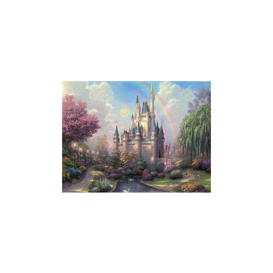 Алмазна мозаїка  за номерами 40*50см "Палац з веселкою" карт уп. (Полотно на рамі камені) (GLE71397)