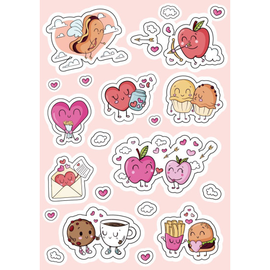Наклейки А5 "Сладкие поздравления", 10шт/уп Розовый Unison (VD-1)
