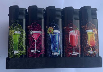 Зажигалка  Коктейли (турбо пламя) Разноцветный Unison (835-6)