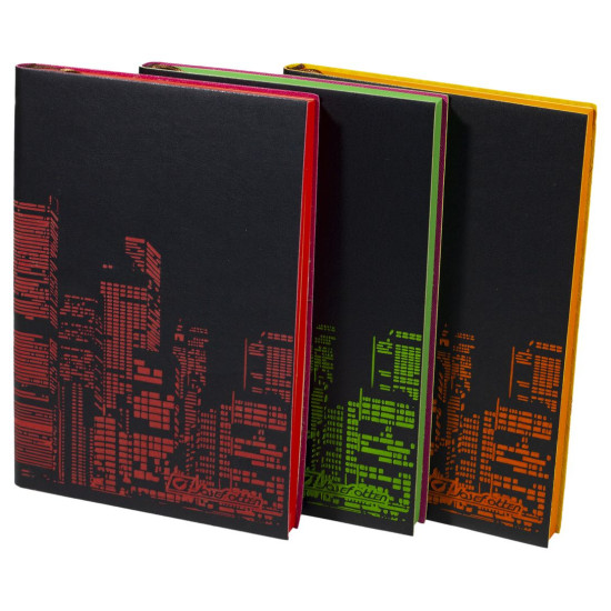 Щоденник недатований клітина "Мегаполіс" А5, м'який, фарб. торець, 160 аркушів, тиснення (6621-А5NK)