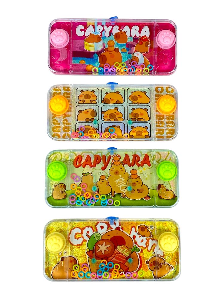 Игра водяная "Поймай колечко-Капібара" две кнопки, 4 вида (2586-В-АЕ-24)