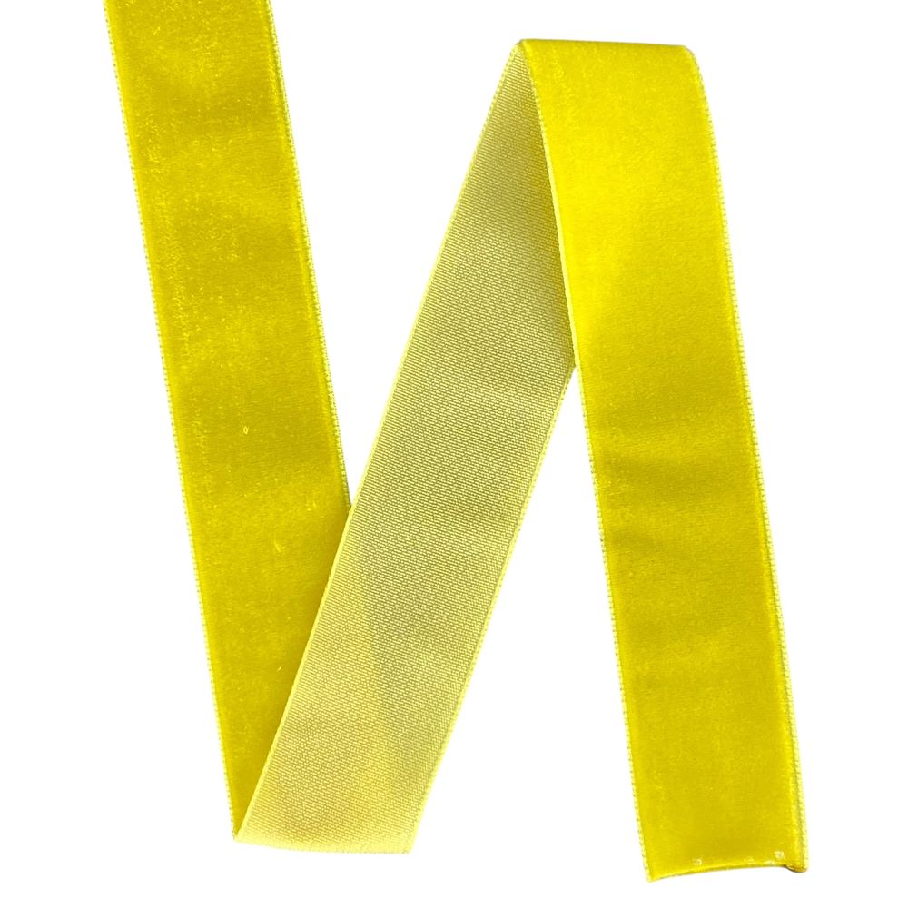 Оксамитова стрічка  2,5 см х 50 ярдів Жовтий Marill (D00825- C  15)