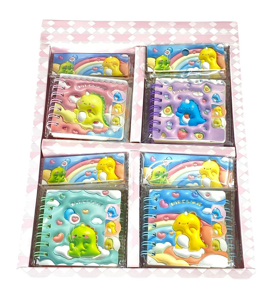 Блокнот 7 х 7см з роздільниками, кольоровий папір 70гр, 60 аркушів  Динозаври (XQ-55705)