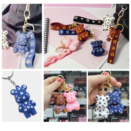 Брелок силіконовий "Ведмедик" , 5 х 4 х 3см (5-22)