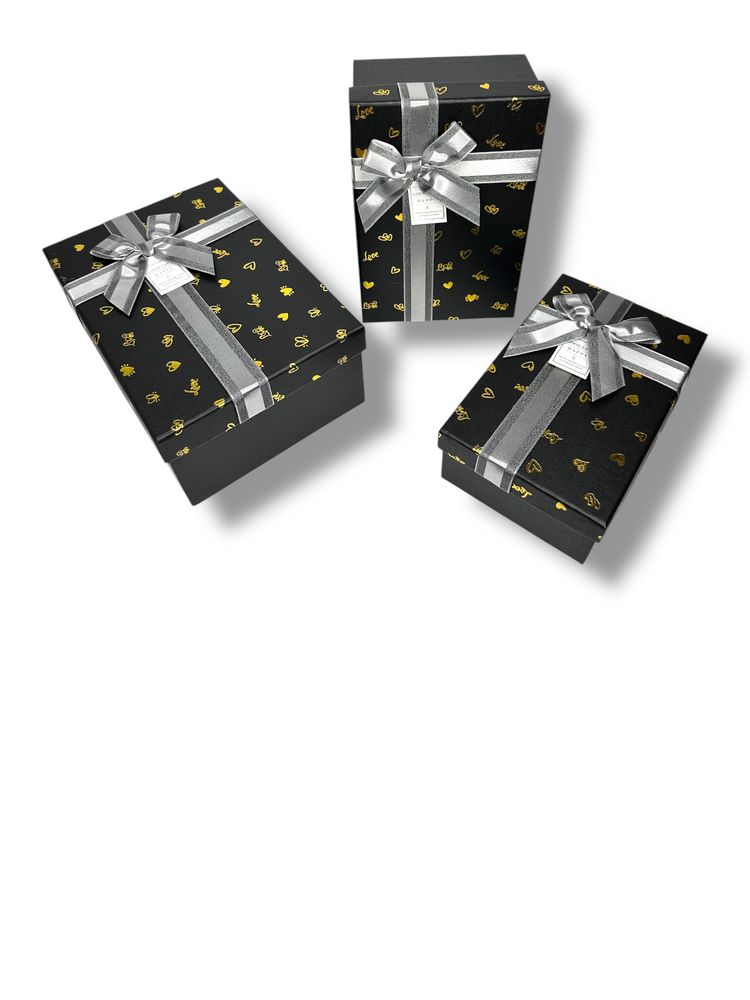 Набір коробок 3 шт прямокутні, 16 х 23 х 9,5см (098709 black)