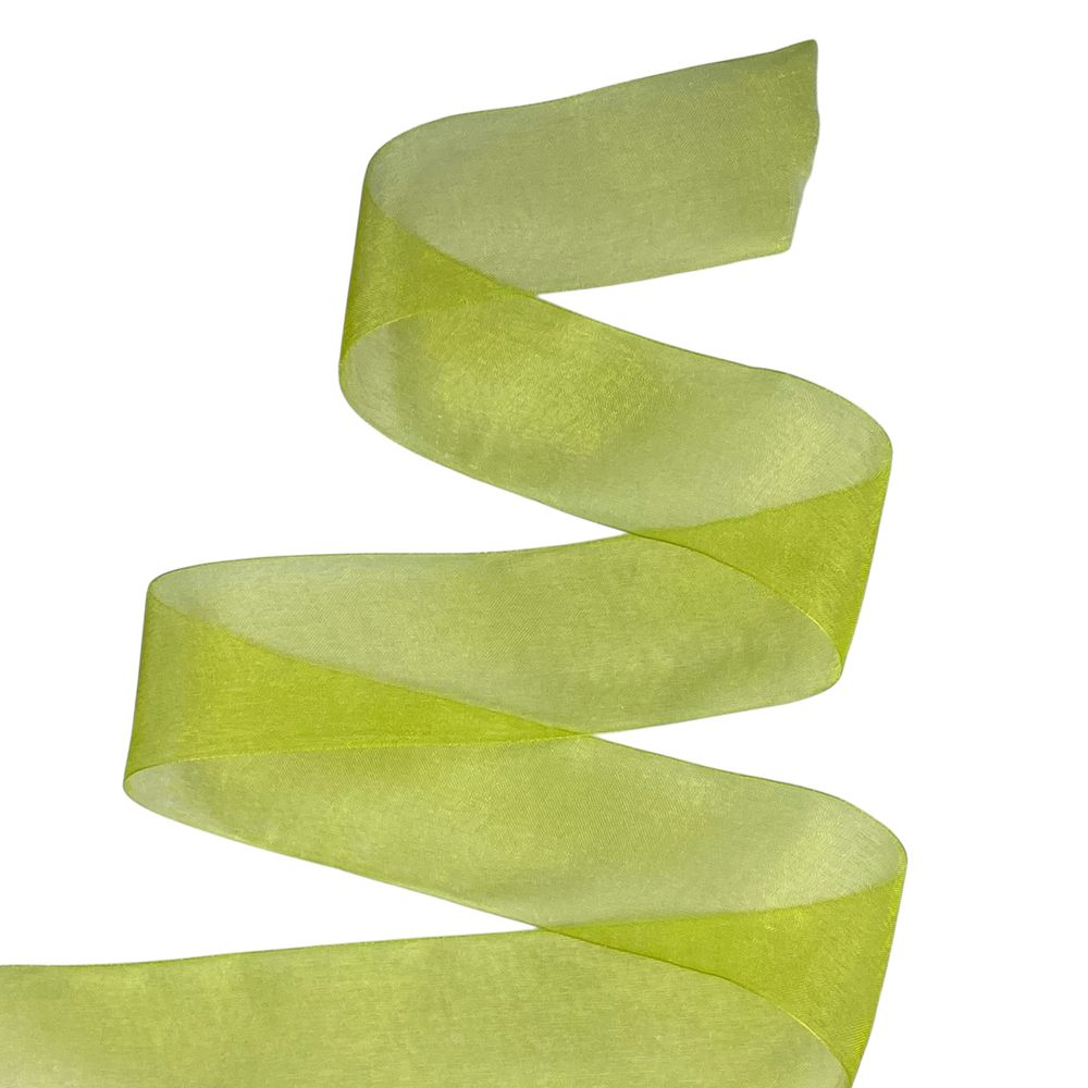 Лента с органзы  оливковая 4,0 см х  50 ярдов Зеленый Marill (D02040-68)