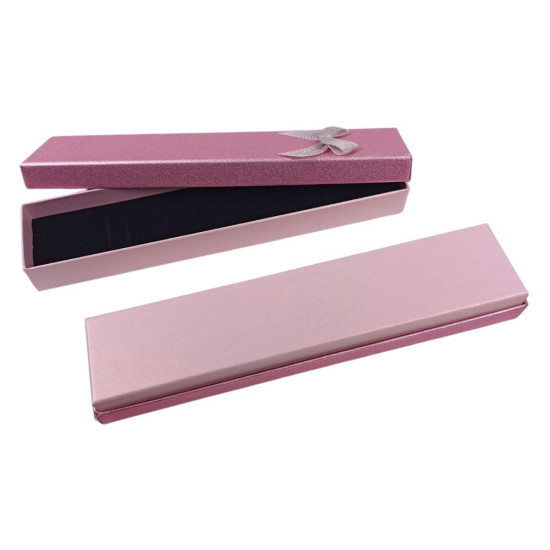 Подарочная коробка ювелирная, 4,5 х 20 х 2,5см, розовая (J00320 pink)