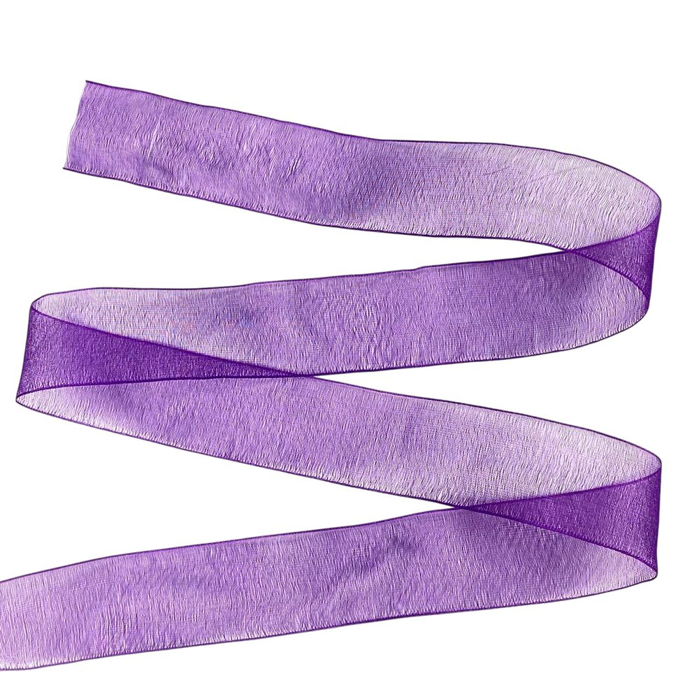 Лента с органзы  фиолетовая 2,5 см х  50 ярдов Фиолетовый Marill (D02025-1035)