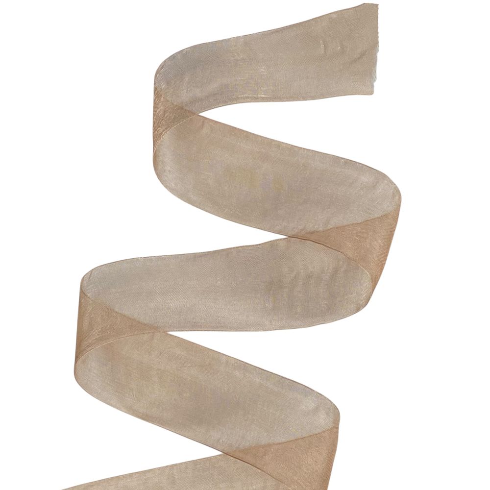 Лента с органзы "молочный шоколад" 4,0 см х  50 ярдов Коричневый Marill (D02040-160)